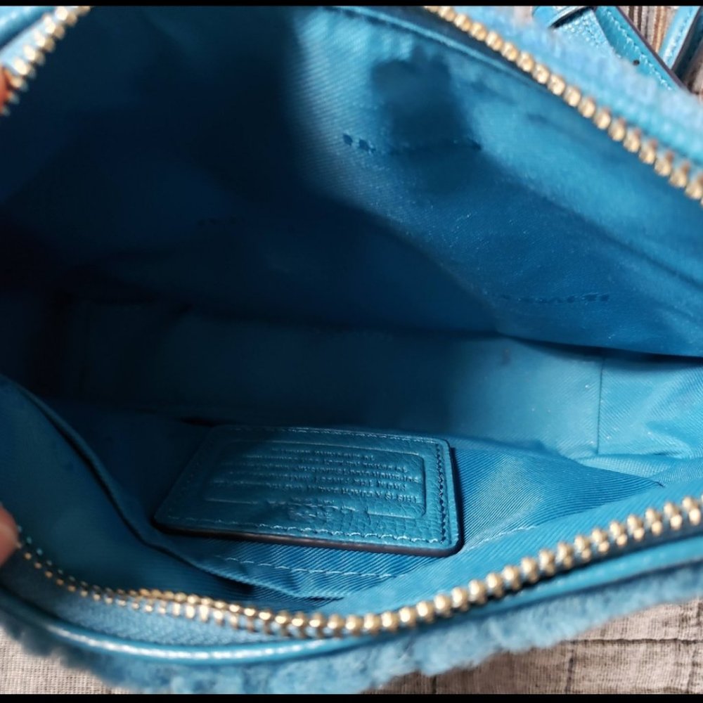 Coach 36490 Small Rhyder Pochette in Shearling blue set - Picture 7 of 7